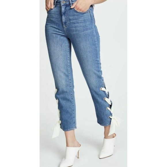 PAIGE Women's High Rise Jeans - Light Blue - Picture 9 of 9